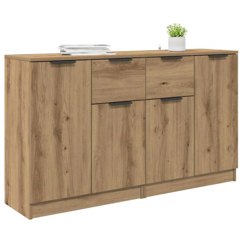Komody z szufladą 2 pcs Dąb rzemieślniczy 60 x 30 x 70 cm