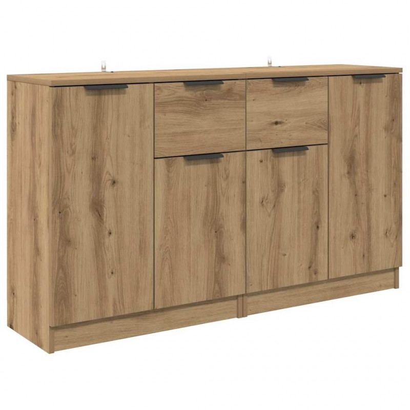 Komody z szufladą 2 pcs Dąb rzemieślniczy 60 x 30 x 70 cm