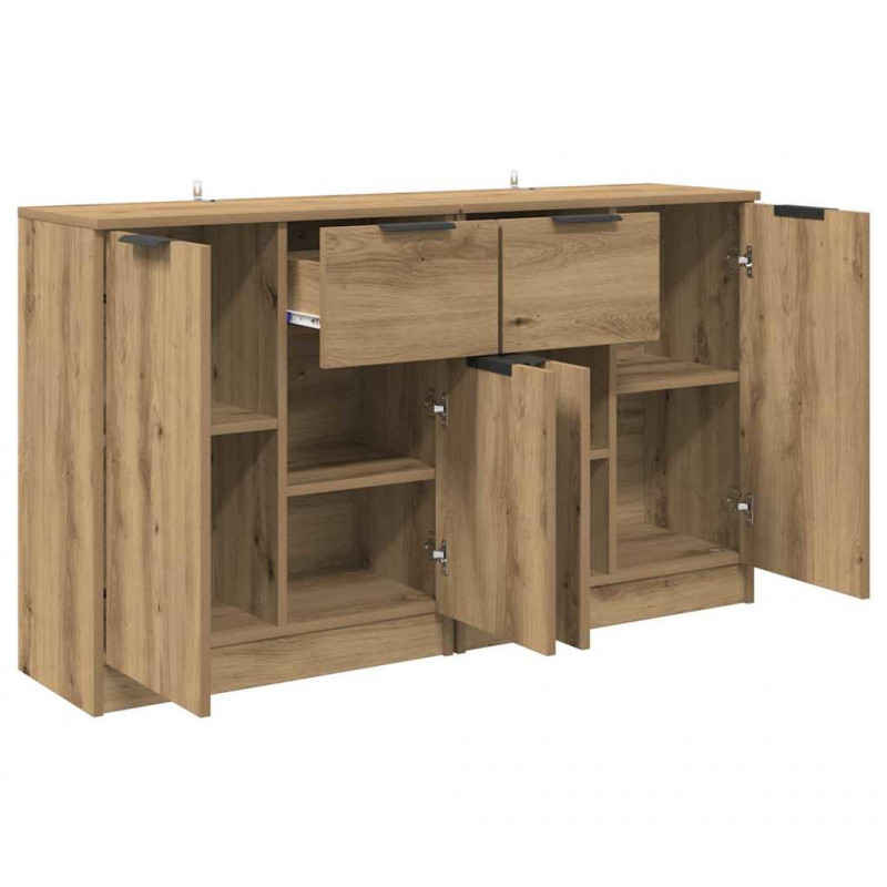 Komody z szufladą 2 pcs Dąb rzemieślniczy 60 x 30 x 70 cm