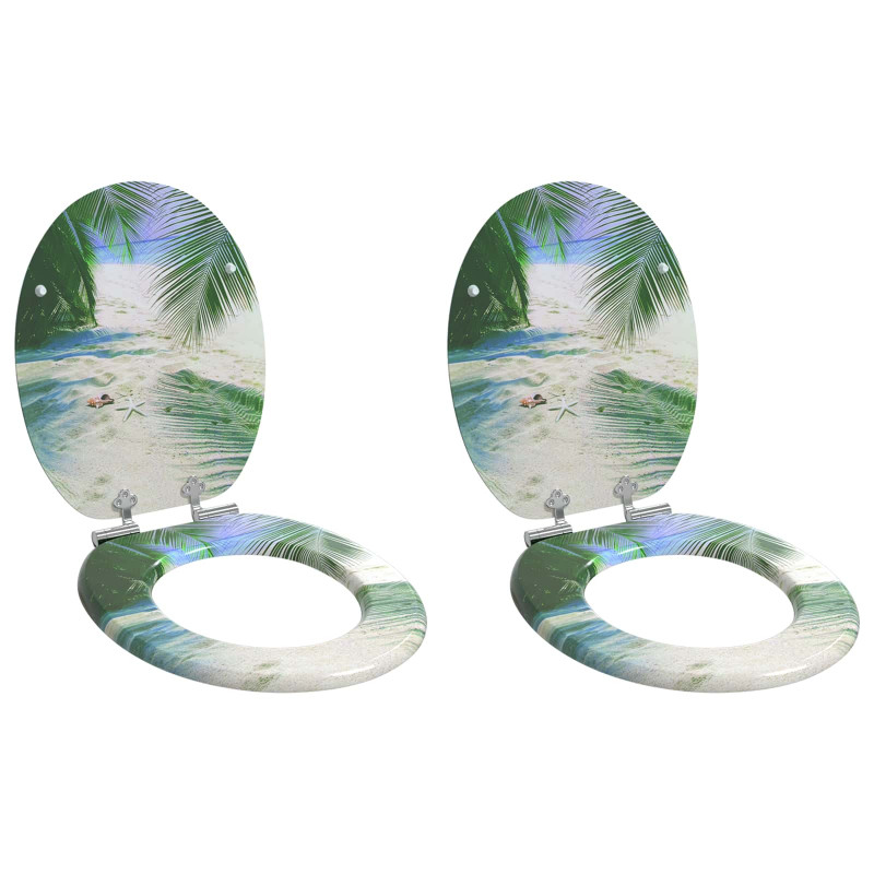 Deska toaletowa z samoodblokowaniem 2 pcs Zielony 44 x 38 cm