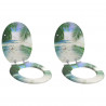 Deska toaletowa z samoodblokowaniem 2 pcs Zielony 44 x 38 cm