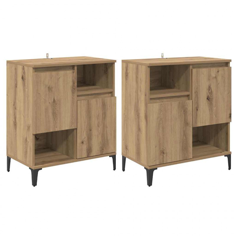 Komody 2 pcs Dąb rzemieślniczy 60 x 35 x 70 cm