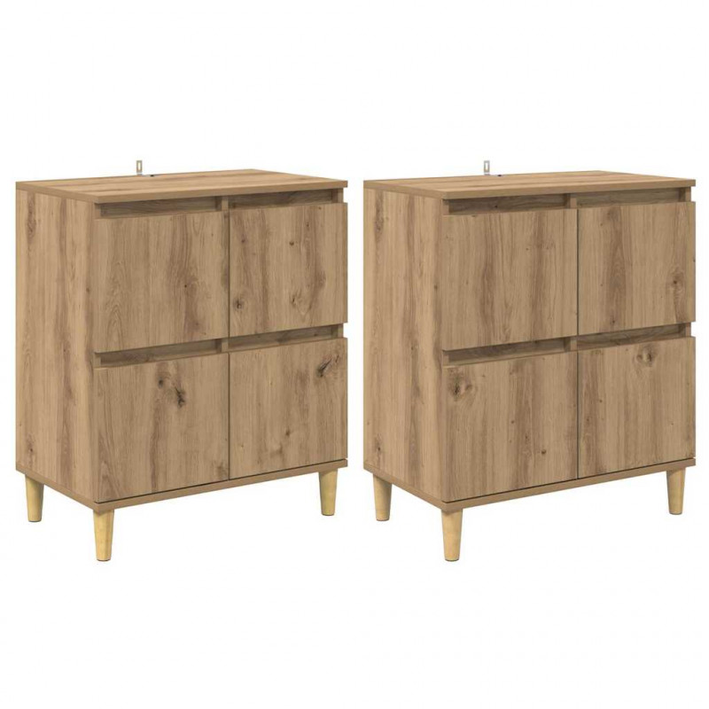 Komody 2 pcs Dąb rzemieślniczy 60 x 35 x 70 cm