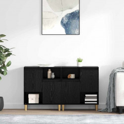 Komody 2 pcs Czarny Dąb 60 x 35 x 70 cm Materiał drewnopochodny