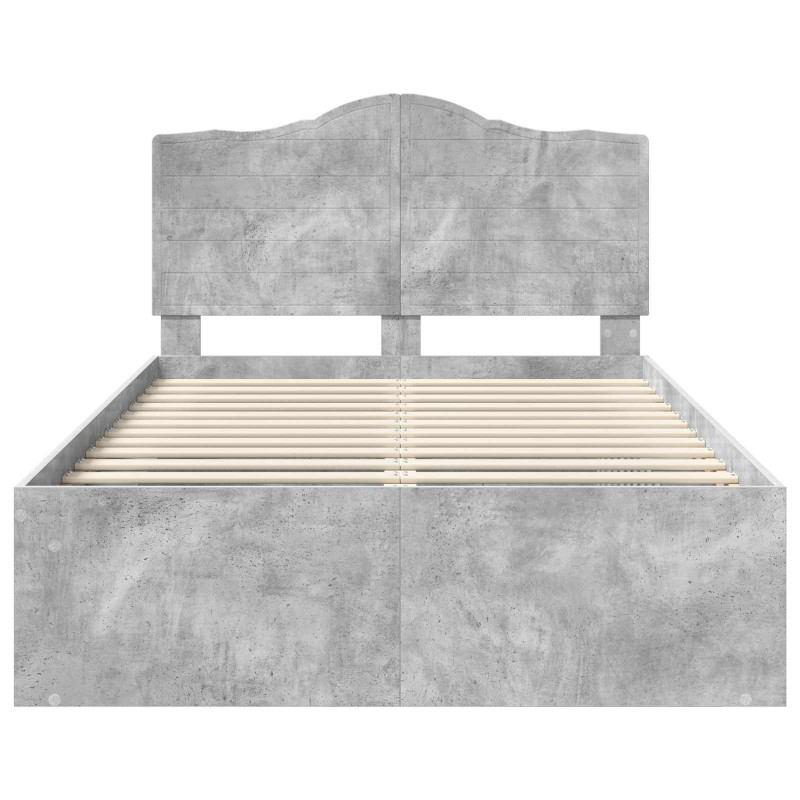 Ramka łóżka Betonowy 120 x 190 cm Lite drewno sosnowe
