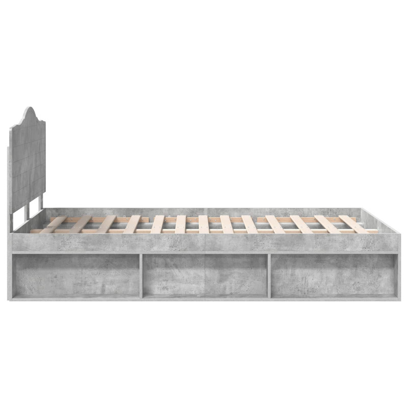 Ramka łóżka Betonowy 120 x 190 cm Lite drewno sosnowe
