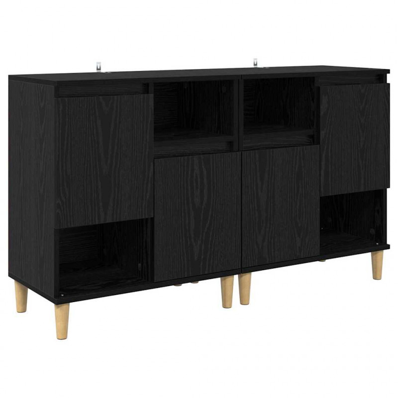 Komody 2 pcs Czarny Dąb 60 x 35 x 70 cm Materiał drewnopochodny
