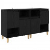 Komody 2 pcs Czarny Dąb 60 x 35 x 70 cm Materiał drewnopochodny