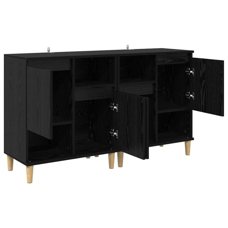 Komody 2 pcs Czarny Dąb 60 x 35 x 70 cm Materiał drewnopochodny