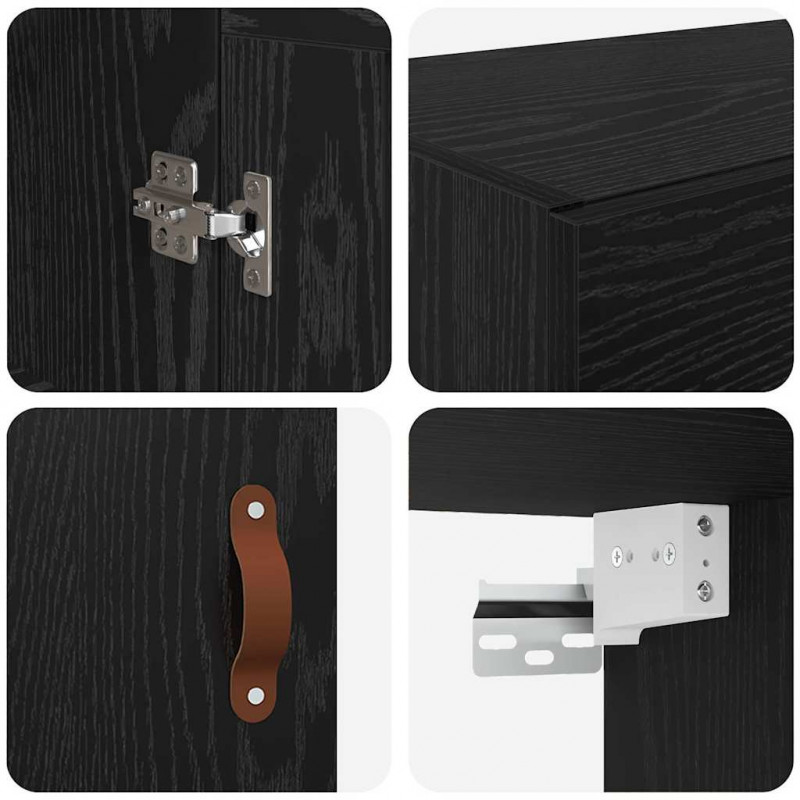 Szafka wisząca 2 pcs Czarny Dąb 69,5 x 34 x 90 cm