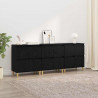 Komody 3 pcs Czarny Dąb 60 x 35 x 70 cm Materiał drewnopochodny