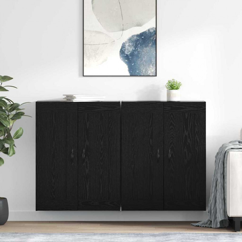 Szafka wisząca 2 pcs Czarny Dąb 69,5 x 34 x 90 cm