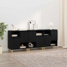 Komody 3 pcs Czarny Dąb 60 x 35 x 70 cm Materiał drewnopochodny
