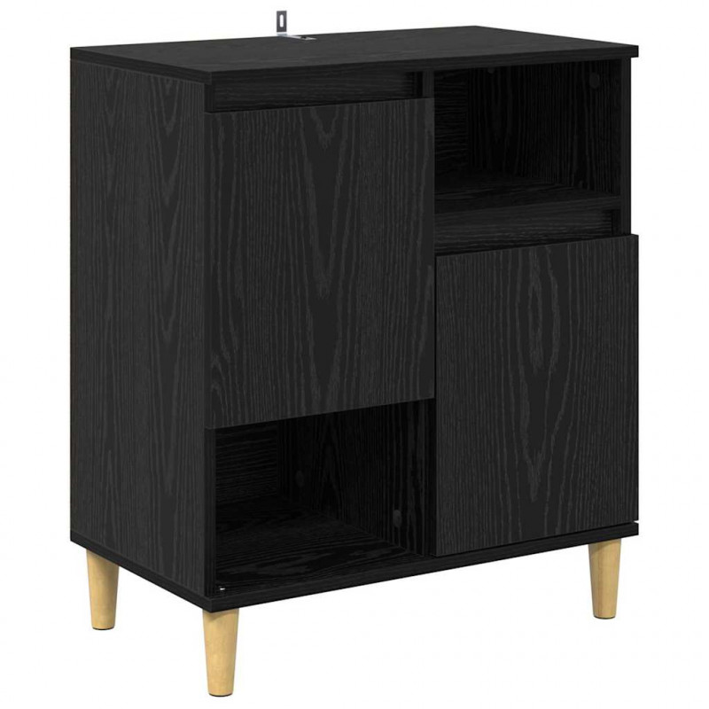 Komody 3 pcs Czarny Dąb 60 x 35 x 70 cm Materiał drewnopochodny