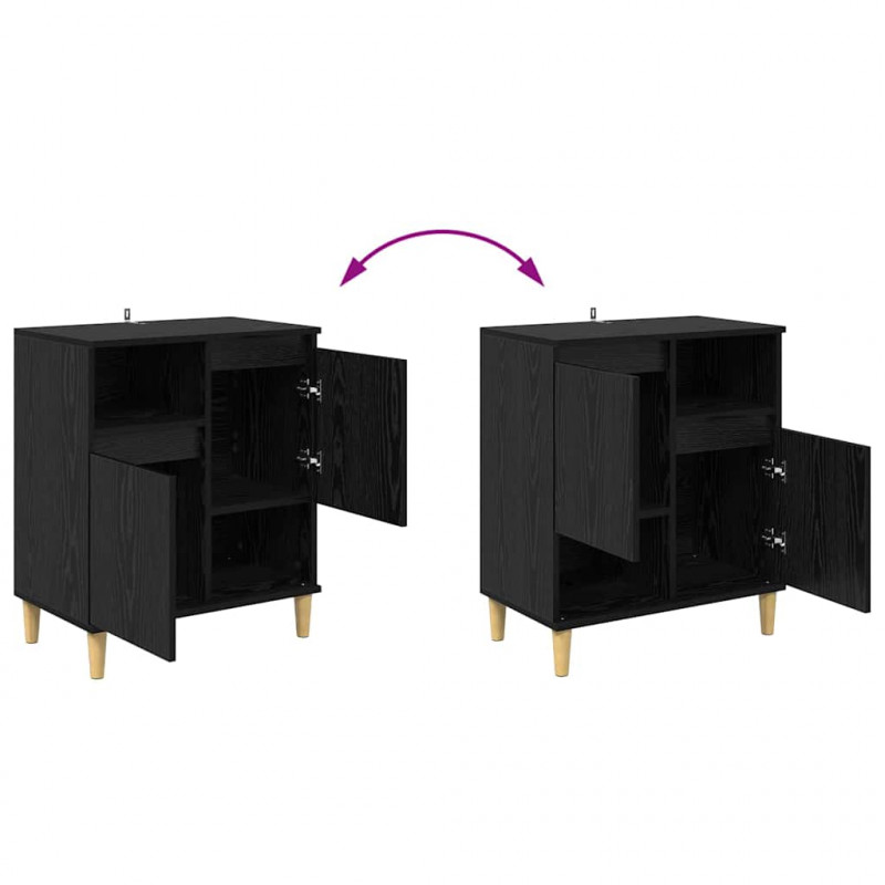 Komody 3 pcs Czarny Dąb 60 x 35 x 70 cm Materiał drewnopochodny