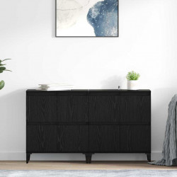 Komody 2 pcs Czarny Dąb 60 x 35 x 70 cm Materiał drewnopochodny