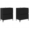 Komody 2 pcs Czarny Dąb 60 x 35 x 70 cm Materiał drewnopochodny