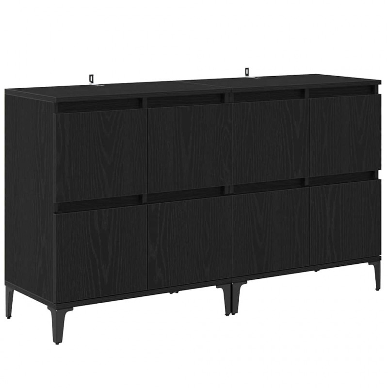 Komody 2 pcs Czarny Dąb 60 x 35 x 70 cm Materiał drewnopochodny