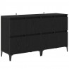 Komody 2 pcs Czarny Dąb 60 x 35 x 70 cm Materiał drewnopochodny