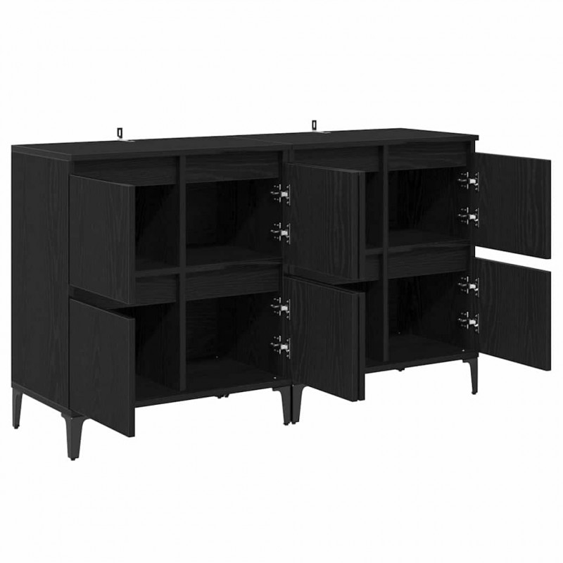 Komody 2 pcs Czarny Dąb 60 x 35 x 70 cm Materiał drewnopochodny