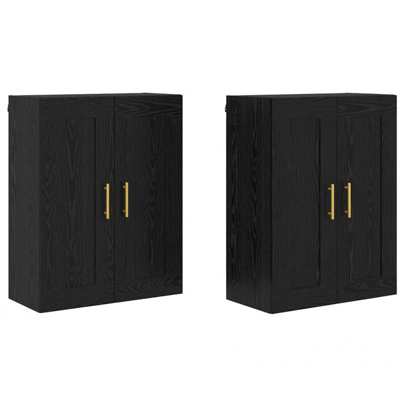 Szafka wisząca 2 pcs Czarny Dąb 69,5 x 34 x 90 cm