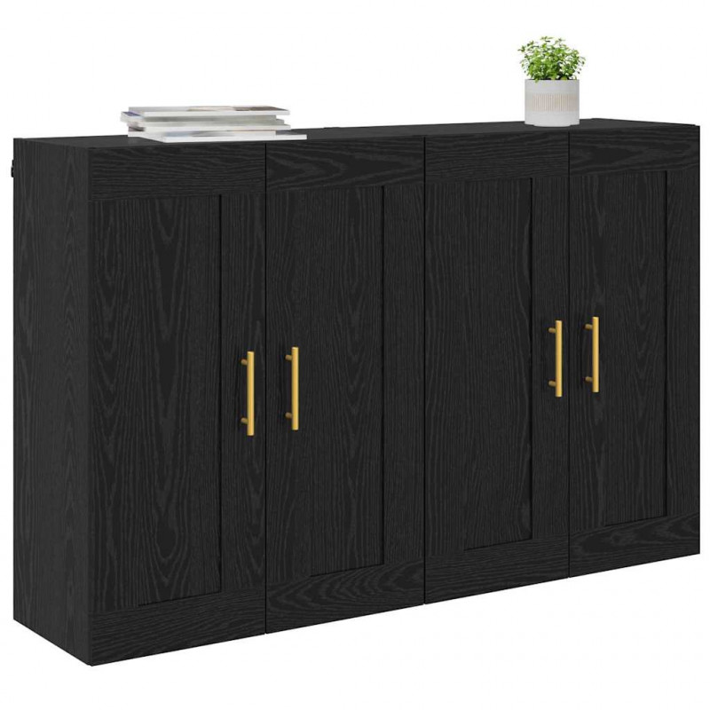 Szafka wisząca 2 pcs Czarny Dąb 69,5 x 34 x 90 cm
