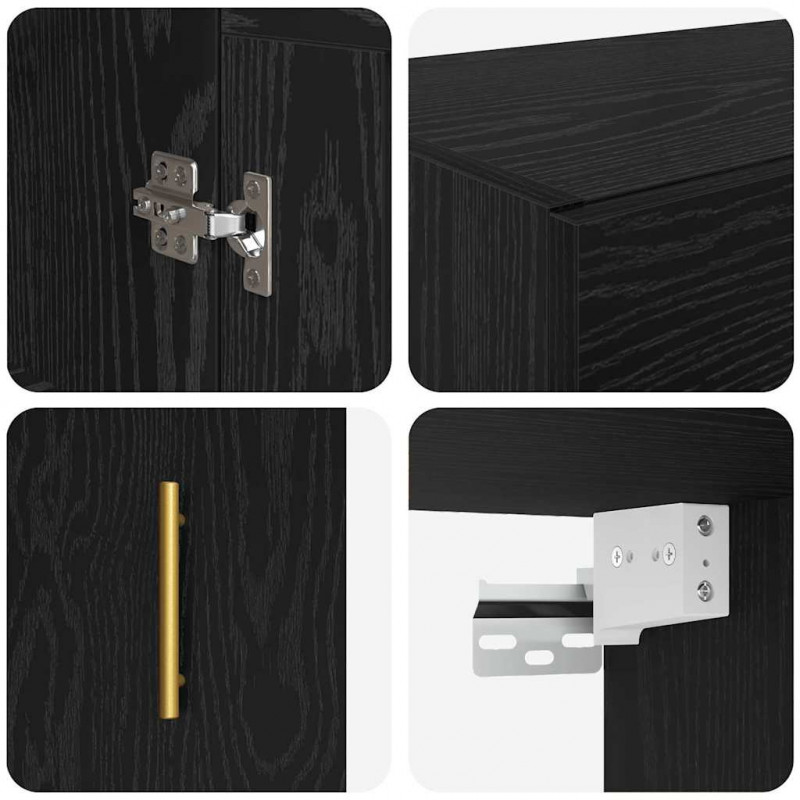 Szafka wisząca 2 pcs Czarny Dąb 69,5 x 34 x 90 cm