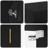 Szafka wisząca 2 pcs Czarny Dąb 69,5 x 34 x 90 cm