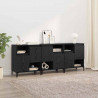 Komody 3 pcs Czarny Dąb 60 x 35 x 70 cm Materiał drewnopochodny