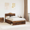 Ramka łóżka Stare drewno 120 x 190 cm Lite drewno sosnowe