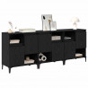 Komody 3 pcs Czarny Dąb 60 x 35 x 70 cm Materiał drewnopochodny