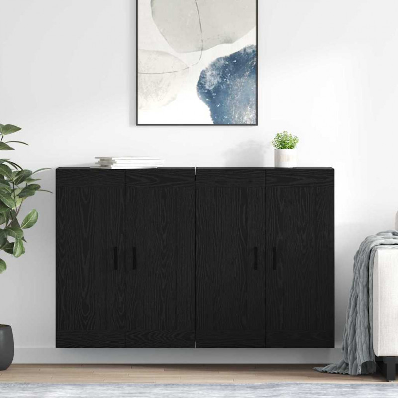 Szafka wisząca 2 pcs Czarny Dąb 69,5 x 34 x 90 cm