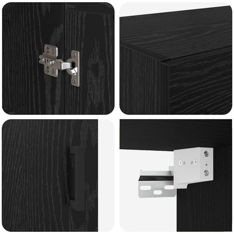 Szafka wisząca 2 pcs Czarny Dąb 69,5 x 34 x 90 cm