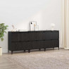 Komody 3 pcs Czarny Dąb 60 x 35 x 70 cm Materiał drewnopochodny