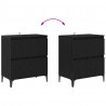 Komody 3 pcs Czarny Dąb 60 x 35 x 70 cm Materiał drewnopochodny