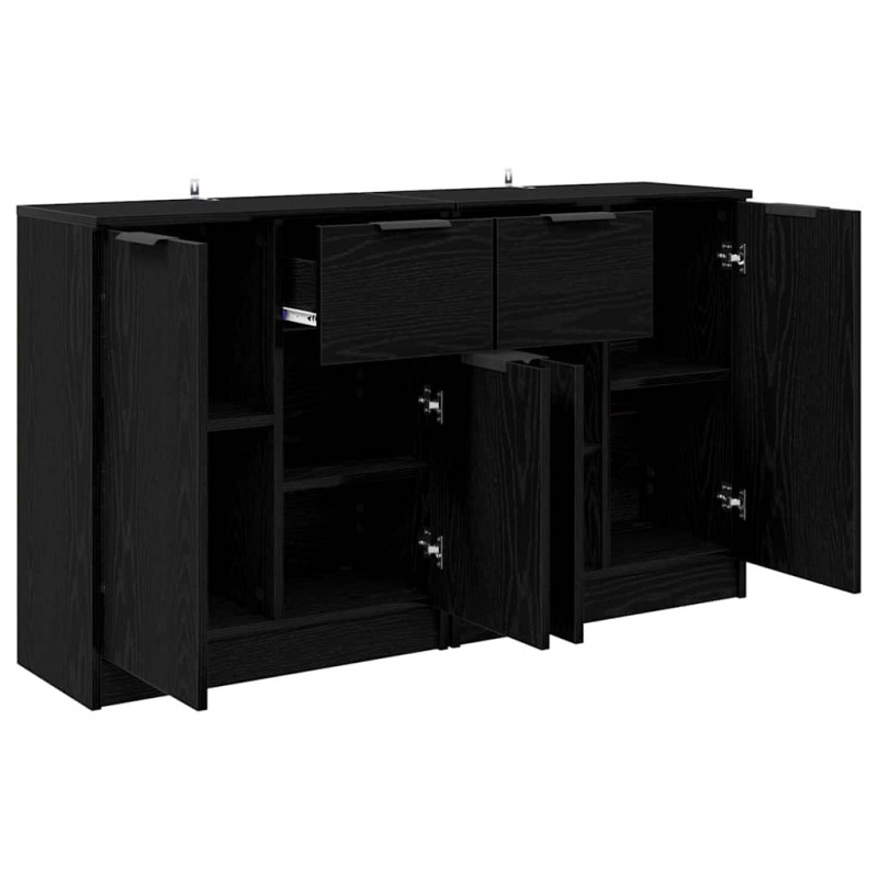 Komody 2 pcs Czarny Dąb 60 x 30 x 70 cm Materiał drewnopochodny