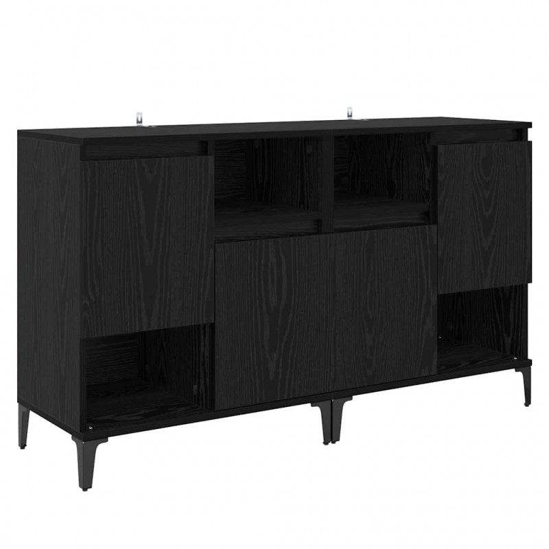 Komody 2 pcs Czarny Dąb 60 x 35 x 70 cm Materiał drewnopochodny