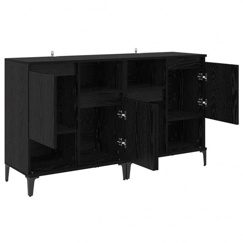 Komody 2 pcs Czarny Dąb 60 x 35 x 70 cm Materiał drewnopochodny