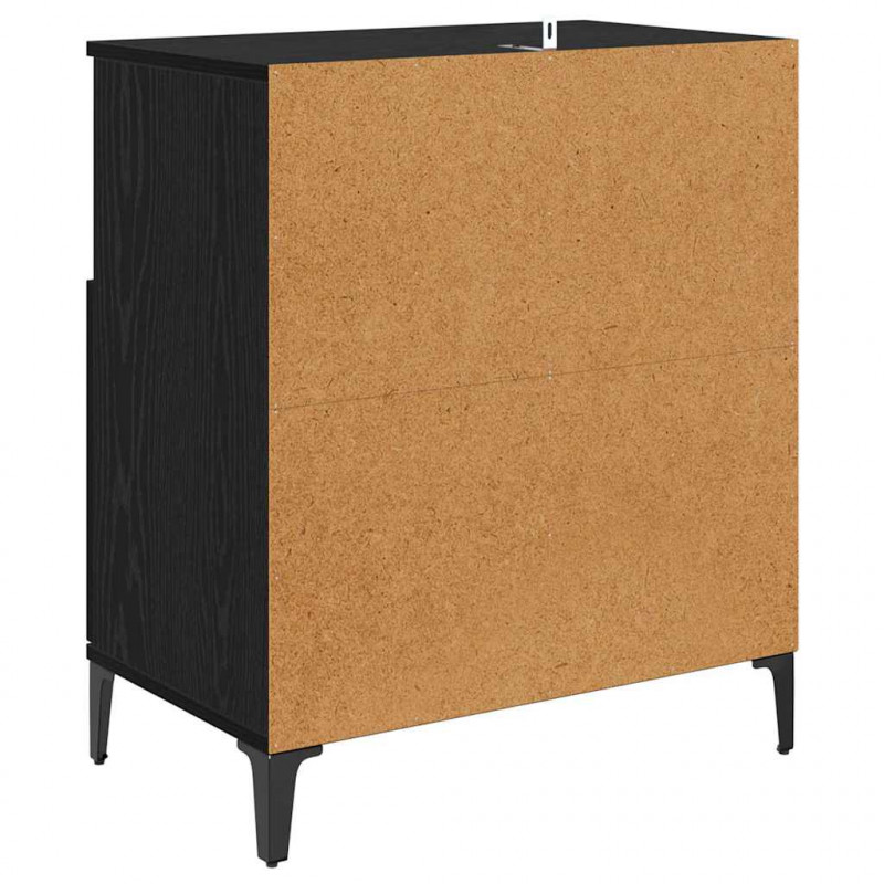 Komody 2 pcs Czarny Dąb 60 x 35 x 70 cm Materiał drewnopochodny
