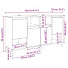 Komody 2 pcs Czarny Dąb 60 x 35 x 70 cm Materiał drewnopochodny