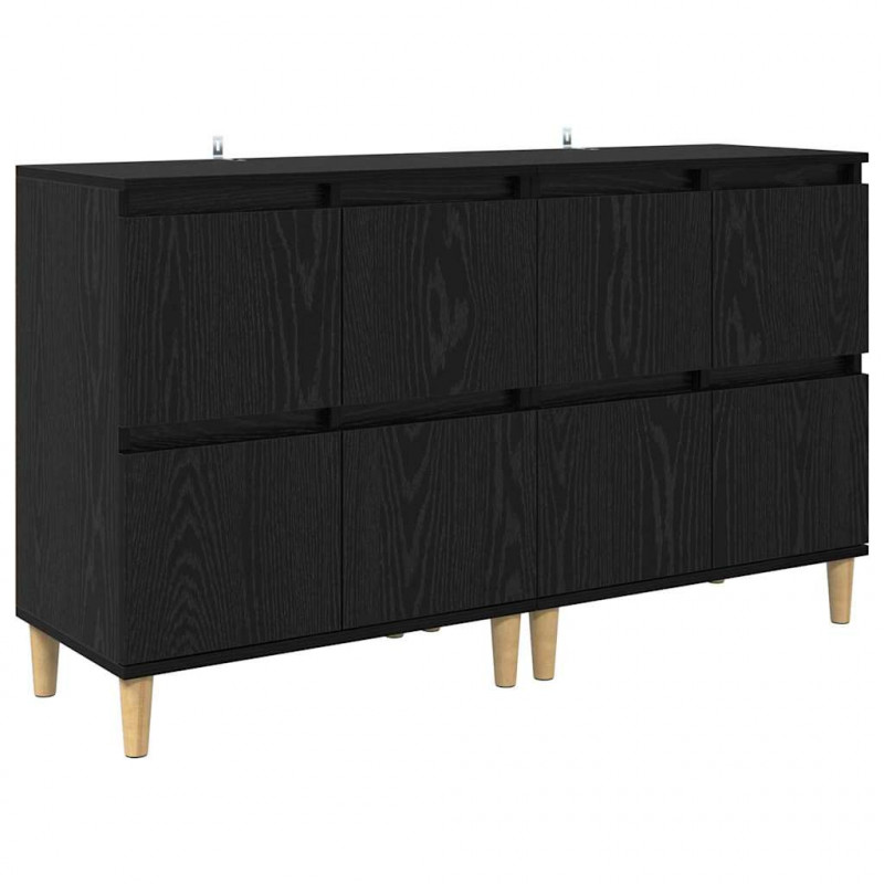 Komody 2 pcs Czarny Dąb 60 x 35 x 70 cm Materiał drewnopochodny