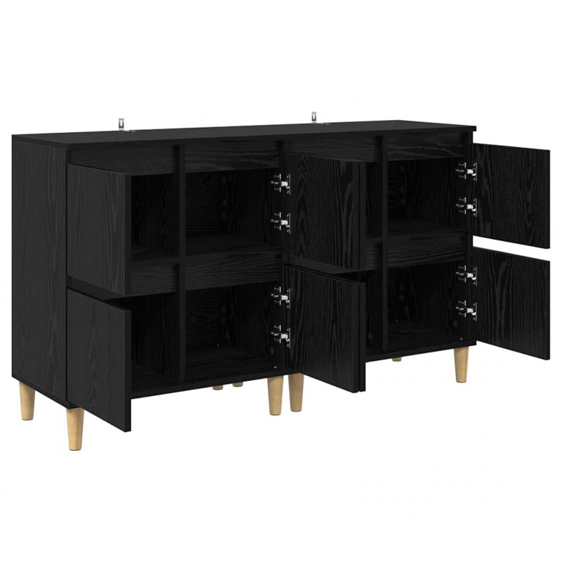 Komody 2 pcs Czarny Dąb 60 x 35 x 70 cm Materiał drewnopochodny