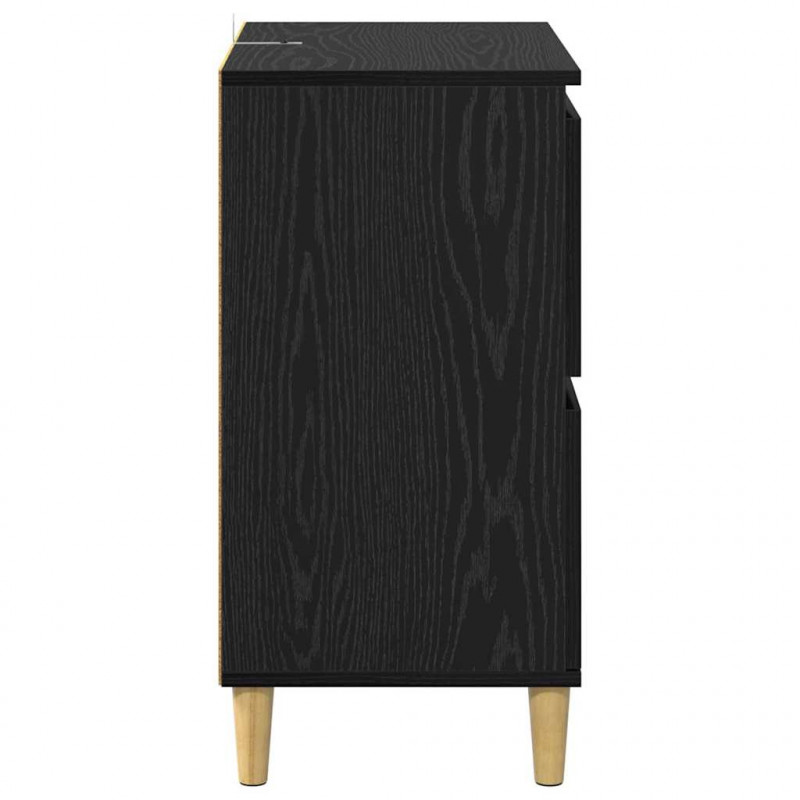 Komody 2 pcs Czarny Dąb 60 x 35 x 70 cm Materiał drewnopochodny