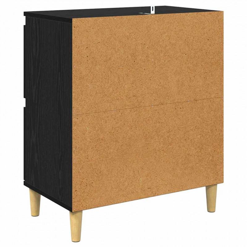 Komody 2 pcs Czarny Dąb 60 x 35 x 70 cm Materiał drewnopochodny