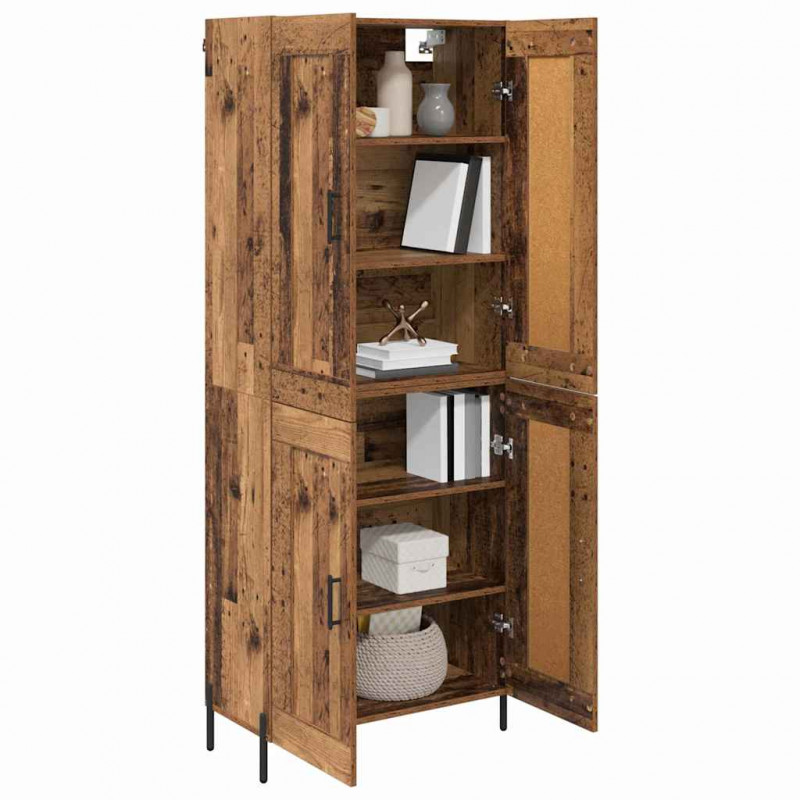 Highboard 2 pcs Stare drewno Materiał drewnopochodny