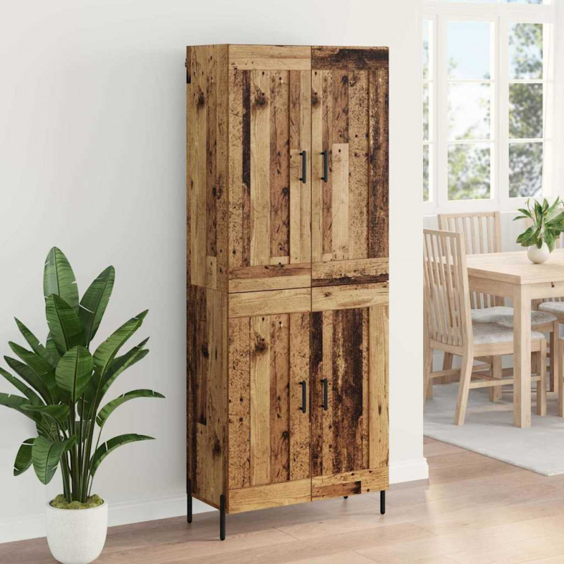 Highboard 2 pcs Stare drewno Materiał drewnopochodny