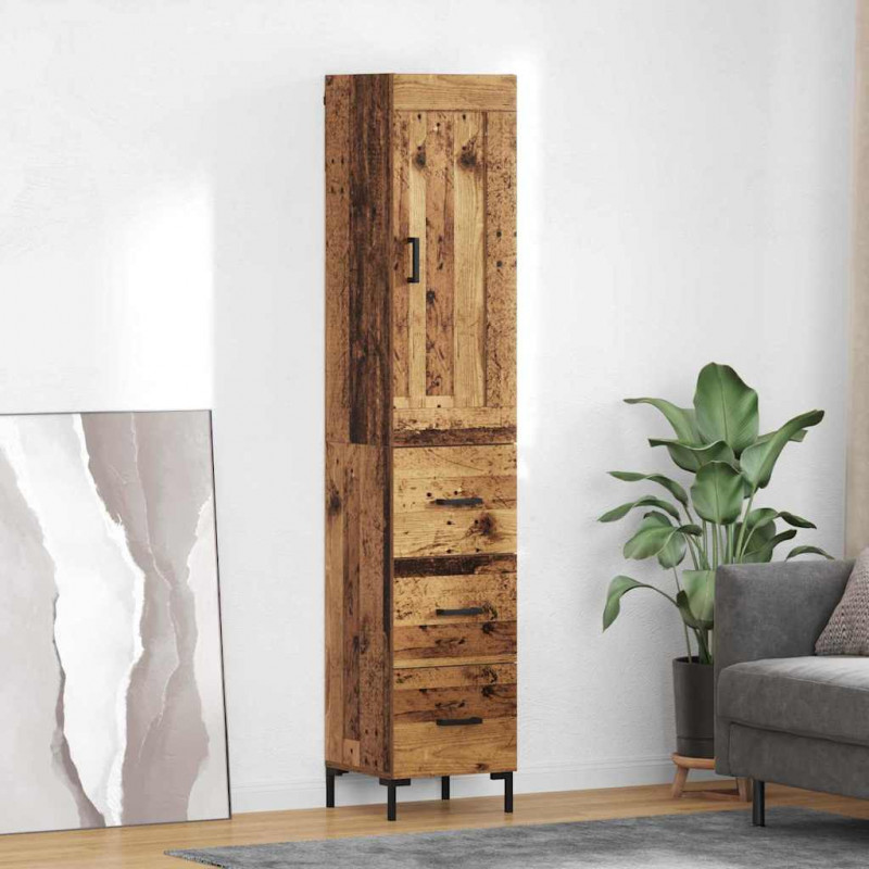 Highboard z szufladą Stare drewno 34,5 x 34 x 180 cm