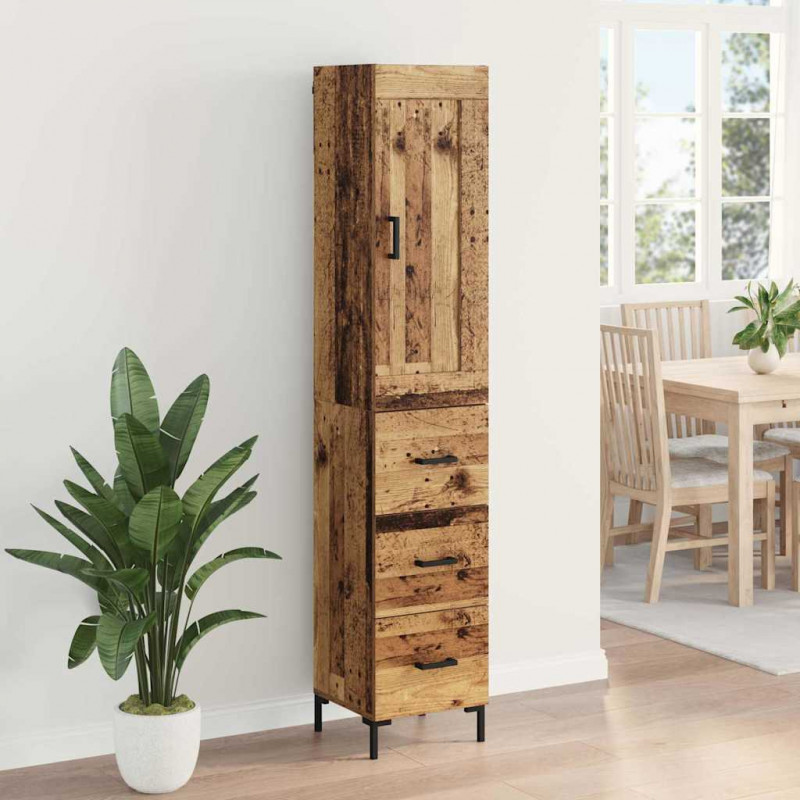 Highboard z szufladą Stare drewno 34,5 x 34 x 180 cm