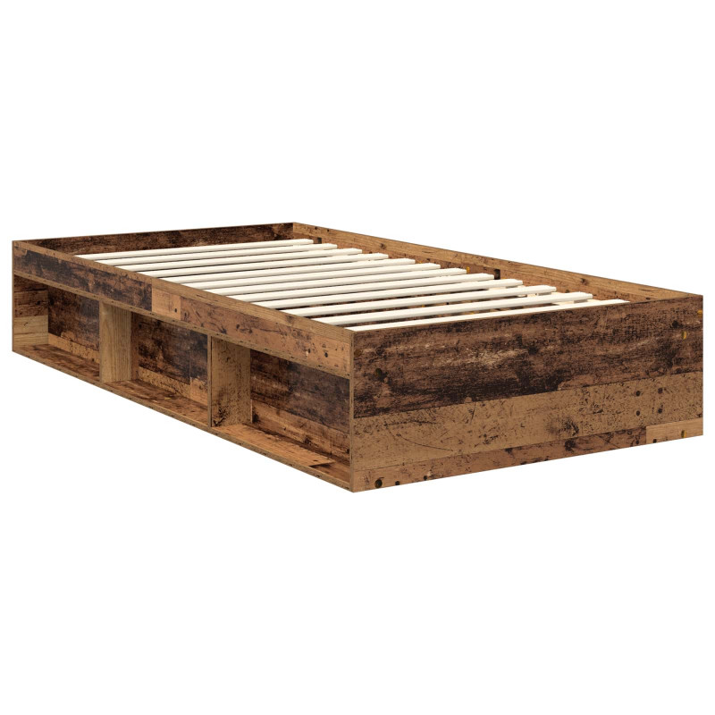 Ramka łóżka Stare drewno 100 x 200 cm Lite drewno sosnowe