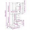 Highboard z szufladą Stare drewno 69,5 x 34 x 180 cm